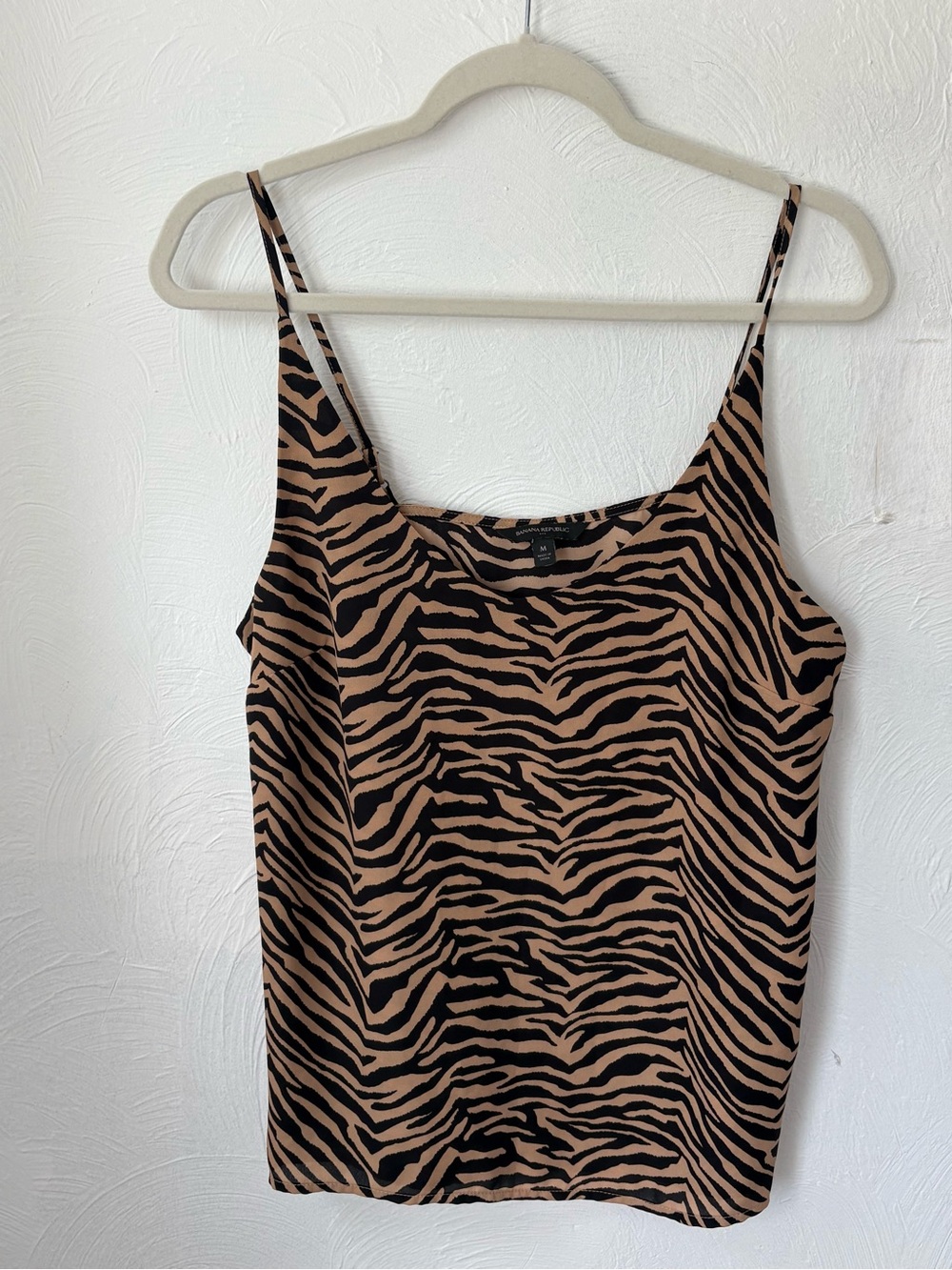 Banana Republic Black and Brown Zebra-Print Cami